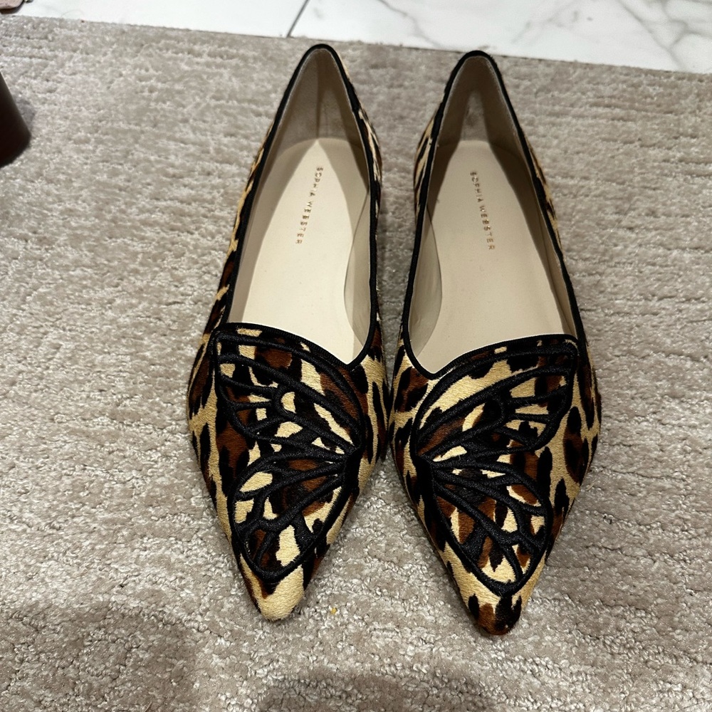 BNWOT Sophia Webster Leopard Flats size 9